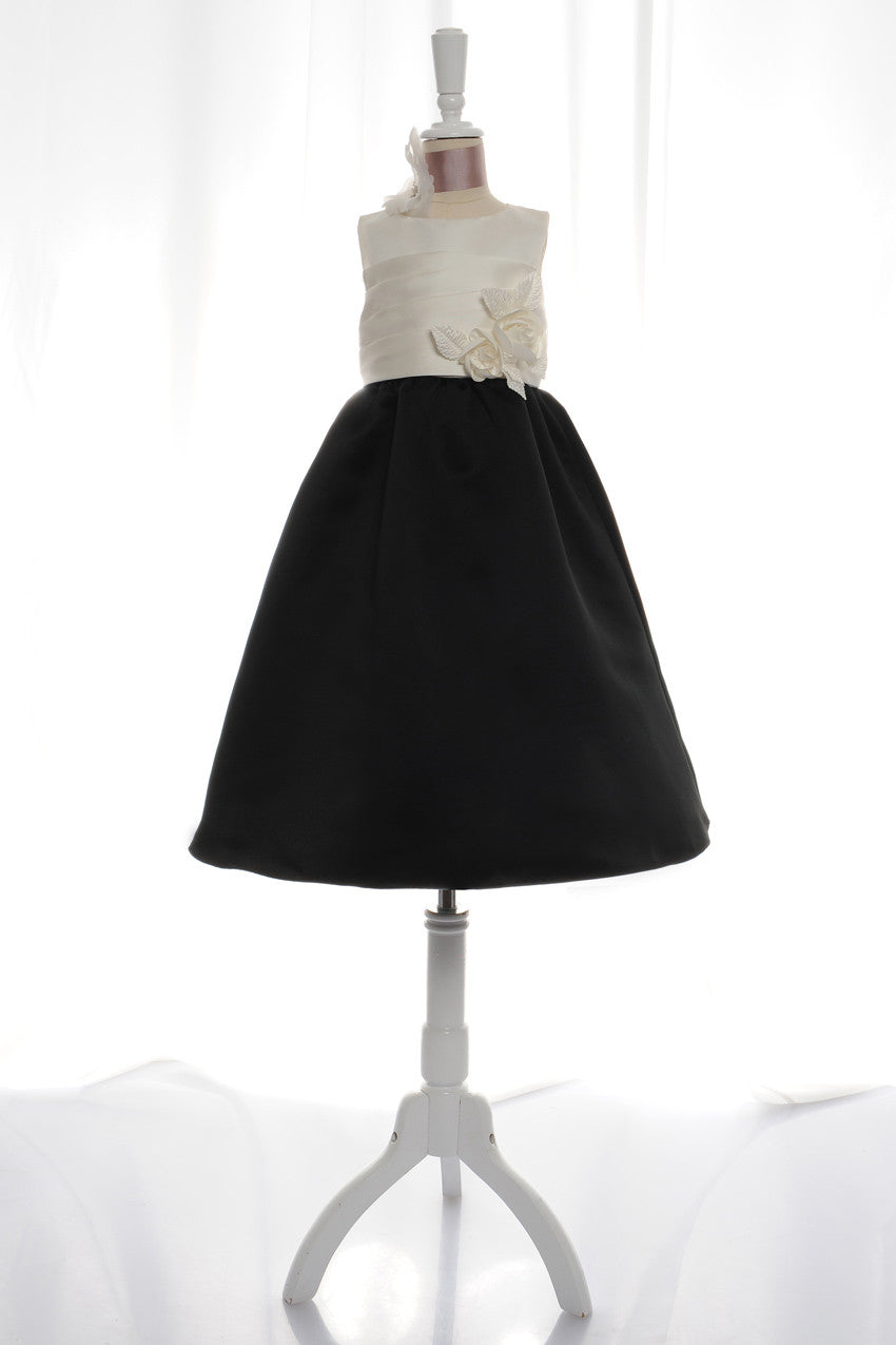 Black/Ivory Flower Girl Dress - Concepcion Bridal & Quinceañera Boutique