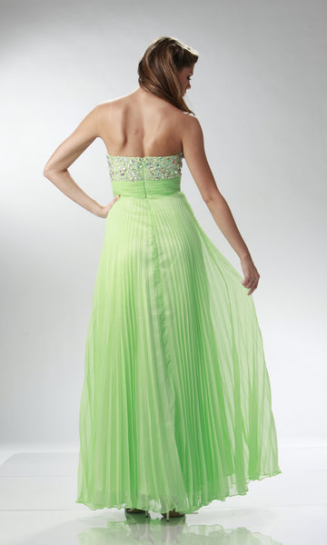Mint Flowy Pleated Dress - Concepcion Bridal & Quinceañera Boutique