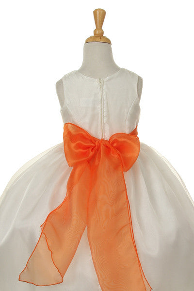 Flower and Sash Organza Dress – Concepcion Bridal & Quinceañera Boutique